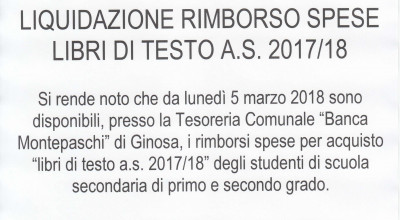 LIQUIDAZIONE RIMBORSO SPESE LIBRI DI TESTO A.S. 2017/18