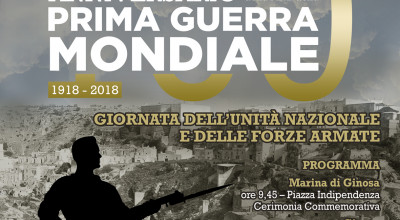 Domenica 4 novembre 2018 cerimonia commemorativa a Marina di Ginosa e Ginosa