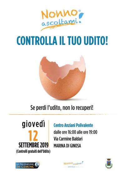 NONNO ASCOLTAMI! AL VIA CONTROLLI GRATUITI DELL'UDITO