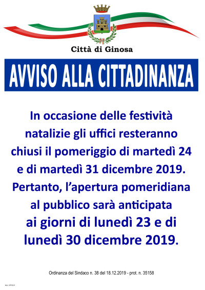 AVVISO ALLA CITTADINANZA