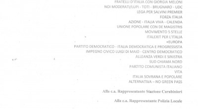 ELEZIONI POLITICHE DEL 25 SETTEMBRE 2022. PROPAGANDA ELETTORALE.