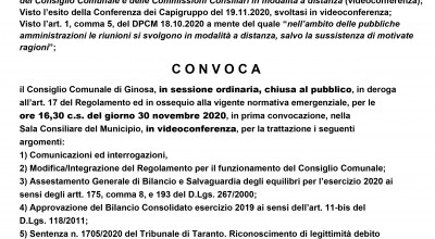 Consiglio Comunale del 30 Novembre 2020