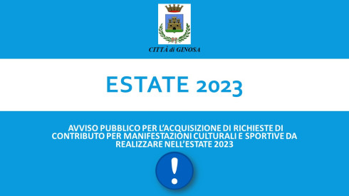 AVVISO PUBBLICO: l'acquisizione di richieste di contributo per manifestazioni...