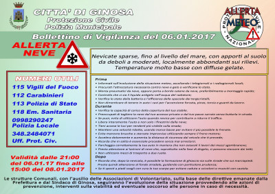 Allerta Meteo - Emergenza Neve