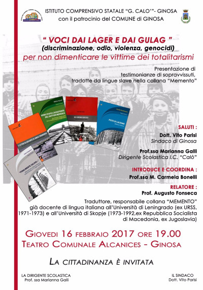 Voci dai lager e dai gulag ... per non dimenticare le vittime dei...