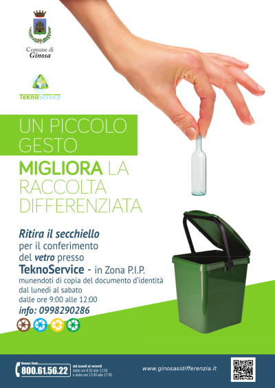 RITIRO GRATUITO DEL SECCHIELLO DEL VETRO