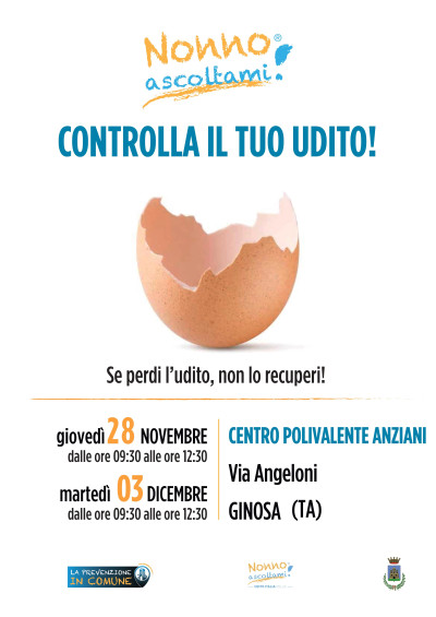NONNO ASCOLTAMI'': CONTROLLI UDITO GRATUITI A GINOSA