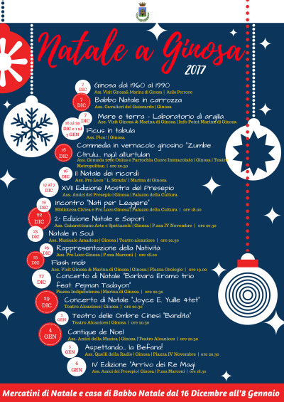 Natale a Ginosa, ecco le iniziative per le prossime festività