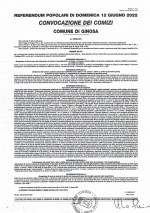 REFERENDUM ABROGATIVI DEL 12 GIUGNO 2022 - CONVOCAZIONE DEI COMIZI 