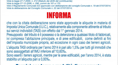 TASI - Aliquote, scadenze e modalità di versamento