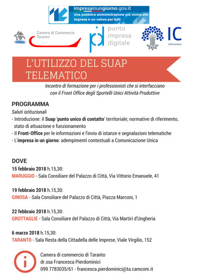 L'UTILIZZO DEL SUAP TELEMATICO