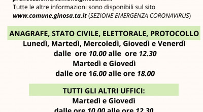 Emergenza Coronavirus Covid-19 - Nuova modalità di accesso agli Uffici...