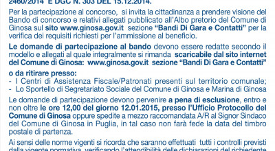 BANDO DI CONCORSO PER L’ANNO 2014- COMPETENZA 2013 - PER L’ASSEGN...