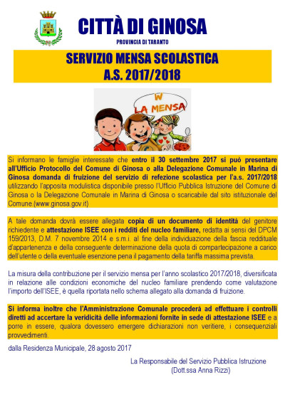 SERVIZIO MENSA 2017-18 DOMANDE