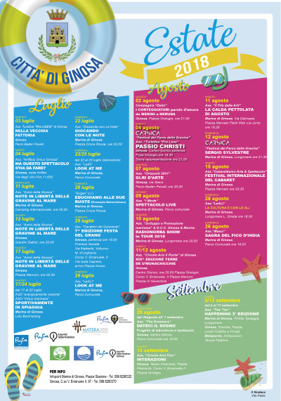 #Ginosa #CalendarioEventi #Estate2018