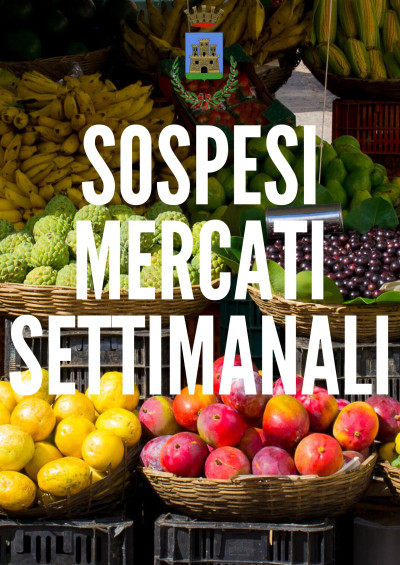 Covid-19 - Sospensione temporanea mercati settimanali