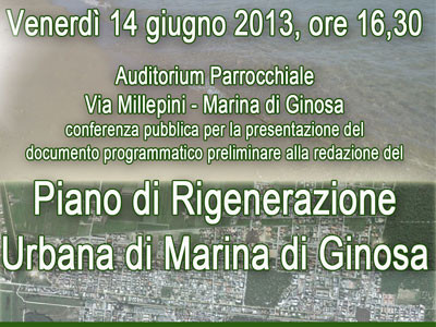Piano di Rigenerazione Urbana di Marina di Ginosa